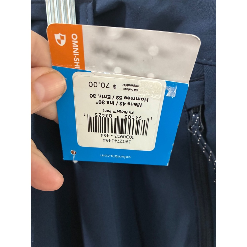 Columbia Fir Ridge Mens 42x30 Navy Blue Hiking Pants Omni-Shield UPF 50 Active - Picture 8 of 16